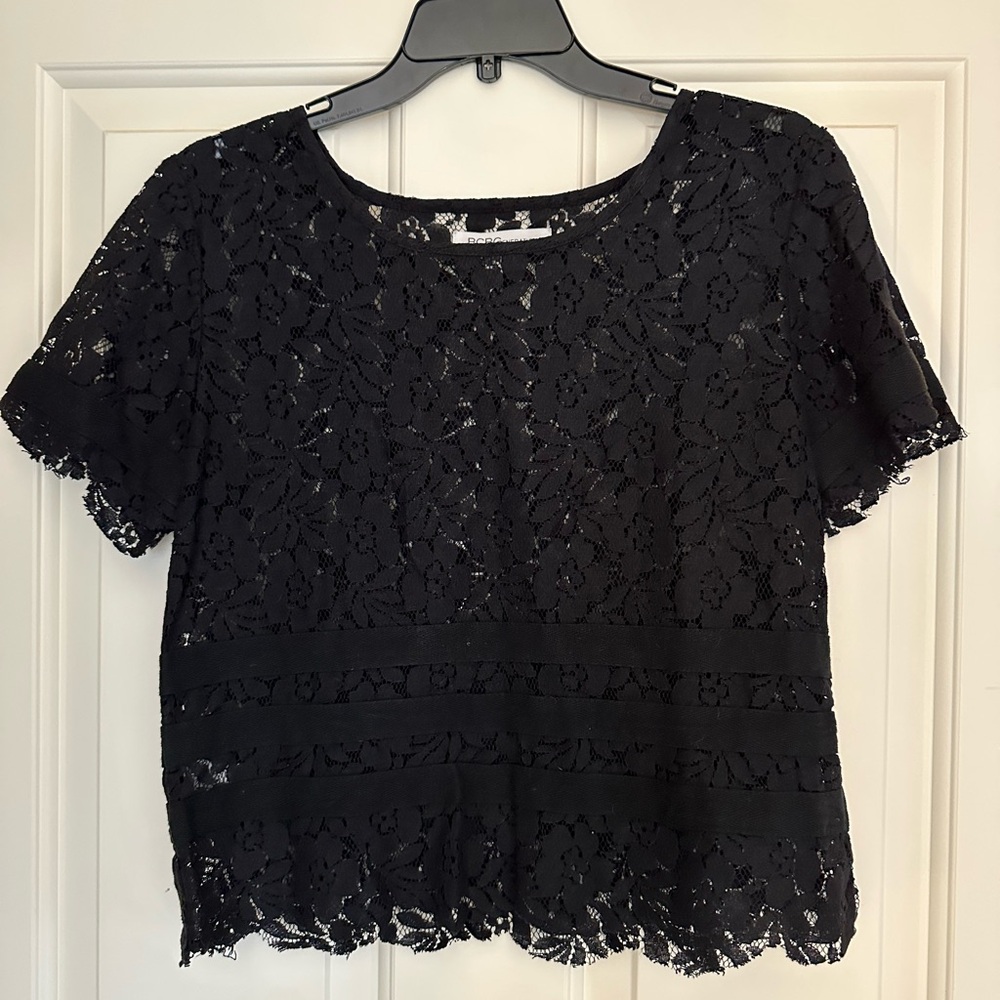 BCBGeneration Black Lace Top